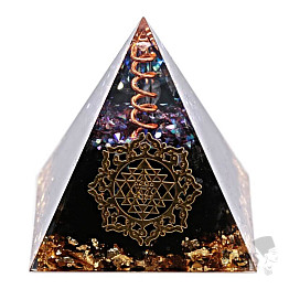Orgonit-Aqua-Aura-Pyramide mit Obsidian