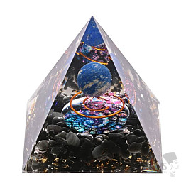 Orgonit pyramida s obsidiánem a lapis lazuli