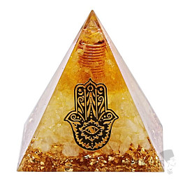 Orgonit-Hamsa-Pyramide mit Citrin