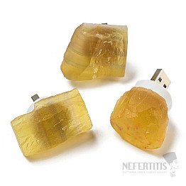 Fluoritová USB lampička žltá