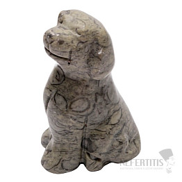 Labrador-Figur aus Jaspis-Netzstein