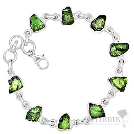 Apatite green raw bracelet silver Ag 925 B5