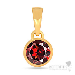 Silver gold-plated pendant with garnet CB-P708G-G