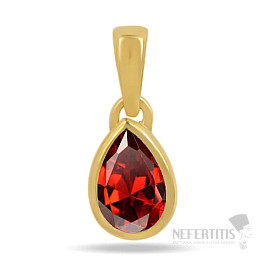 Silver gold-plated pendant with garnet CB-P710G-G