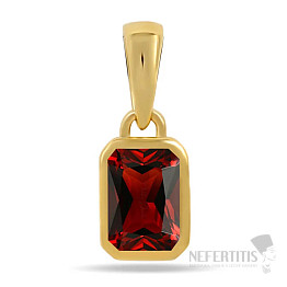 Silver gold-plated pendant with garnet CB-P716G-G
