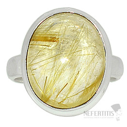 Sagenite crystal with rutile ring silver Ag 925 R1299