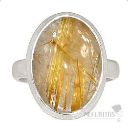 Sagenit krištáľ s Rutilom prsteň striebro Ag 925 R1653