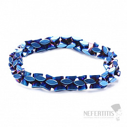 Hämatit-Armband gefaltet titanblau