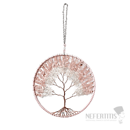 Feng Shui záves Strom života z ruženínu a krištáľu