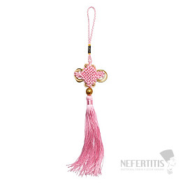 Feng Shui schützender rosa Vorhang mit traditionellem Knoten