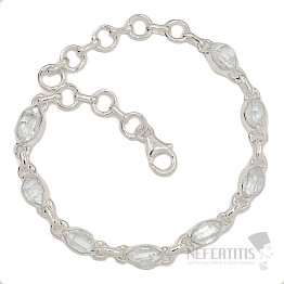 Herkimer diamond bracelet silver Ag 925 B256