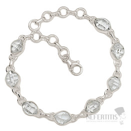 Herkimer diamond bracelet silver Ag 925 B261