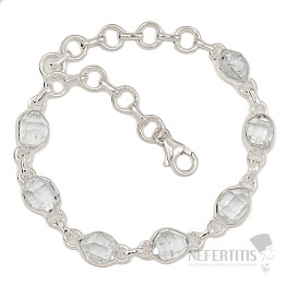 Herkimer diamond bracelet silver Ag 925 B274