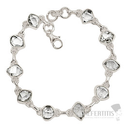 Herkimer diamond bracelet silver Ag 925 B291