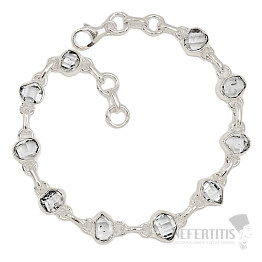 Herkimer diamond bracelet silver Ag 925 B294