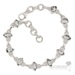 Herkimer diamond bracelet silver Ag 925 B296