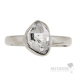 Herkimer diamant prsten stříbro Ag 925 R78