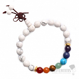 Howlite White Buddha hatte ein Chakra-Armband