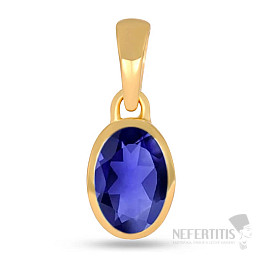 Gold-plated silver pendant with iolite CB-P709G-I