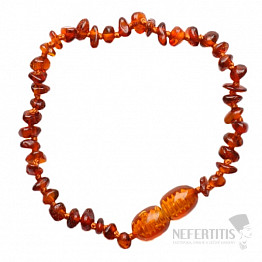 Bernsteinperlenarmband für Kinder Farbe Cognac