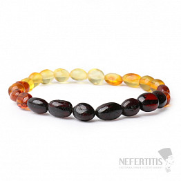 Bernstein natürliches Armband Rainbow mehrfarbige Olivenform