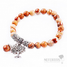 Bildarmband aus Jaspis mit extra Perlen mit dem Baum des Lebens