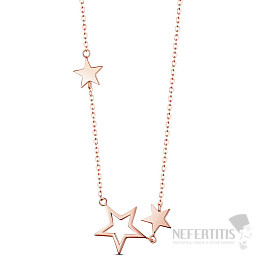 Strieborný pozlátený náhrdelník Pink Stars