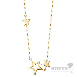 Strieborný náhrdelník Golden Stars