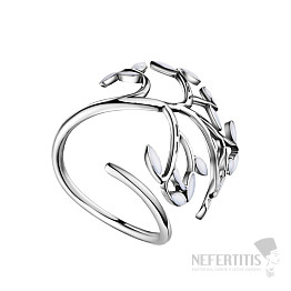 Silver rhodium-plated ring White tree