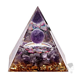 Orgonitpyramide Lotusblume mit Amethyst