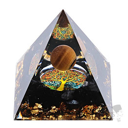 Orgonitpyramide mit schwarzem Achatbaum des Lebens