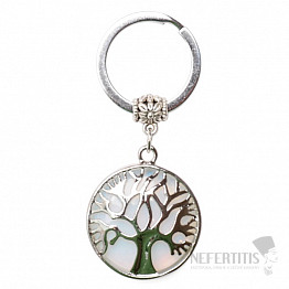 Schlüsselanhänger mit Opal und Lebensbaum