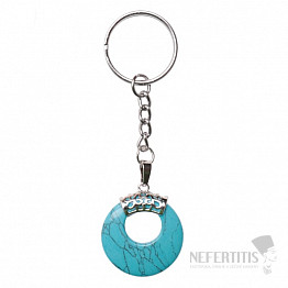 Keychain Circle with blue howlite
