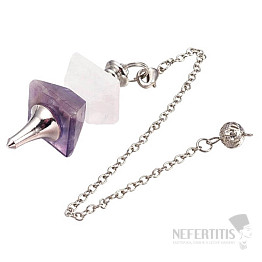 Pendel aus Amethyst und Kristallmessing