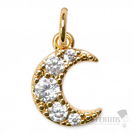 Pendant Crescent Moon cubic zirconia 0.7 cm