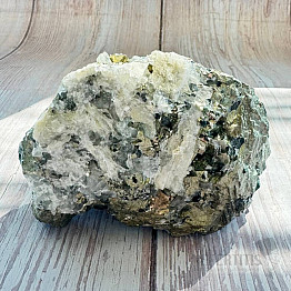 Pyrite, calcite druse Albania 1