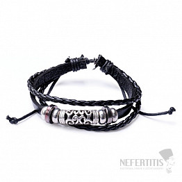 Armband herren-leder-casual-style-schwarz-dreifach