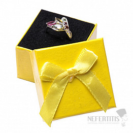 Papírová dárková krabička žlutá na prsteny 5 x 5 cm