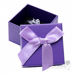 Papírová dárková krabička fialová na prsteny 5 x 5 cm
