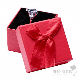 Papierová darčeková krabička červená na prstene 5 x 5 cm