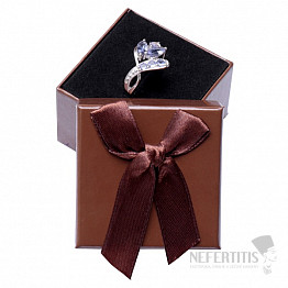 Papírová dárková krabička hnědá na prsteny 5 x 5 cm