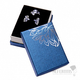 Papírová dárková krabička s květinou na prsteny a náušnice 9 x 6,8 cm