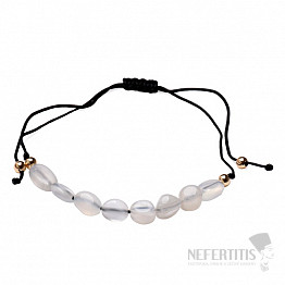 Mondsteinweißes Armband mit Shamballa-Verschluss