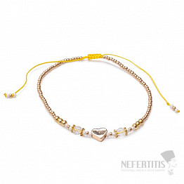 Armband aus Kristallen und Rocailles mit goldfarbenem Shamballa-Verschluss