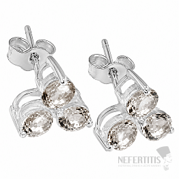 Silver earrings with crystals
