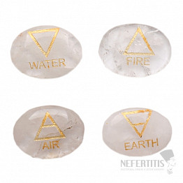 Kristallset aus Steinen mit vier Elementen