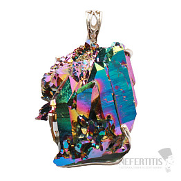 Titanium aura křišťál přívěsek stříbro Ag 925 P417