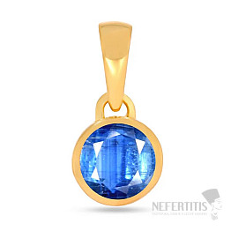 Silver pendant gold-plated with blue kyanite CB-P708G-K