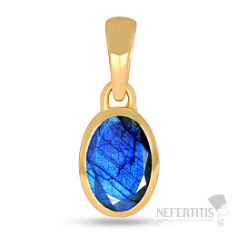 Vergoldeter Silberanhänger mit Labradorit CB-P709G-LBF