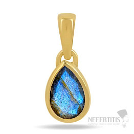 Gold-plated silver pendant with labradorite CB-P710G-LBF